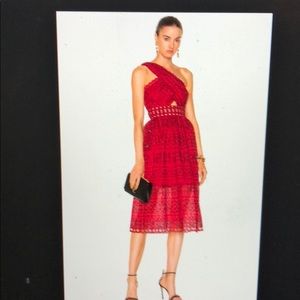 Self Portrait one Shoulder Cut Out Midi dress SZ2